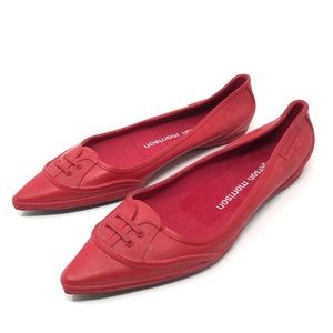 SIGERSON MORRISON red rubber flats, size 9 - NWOT